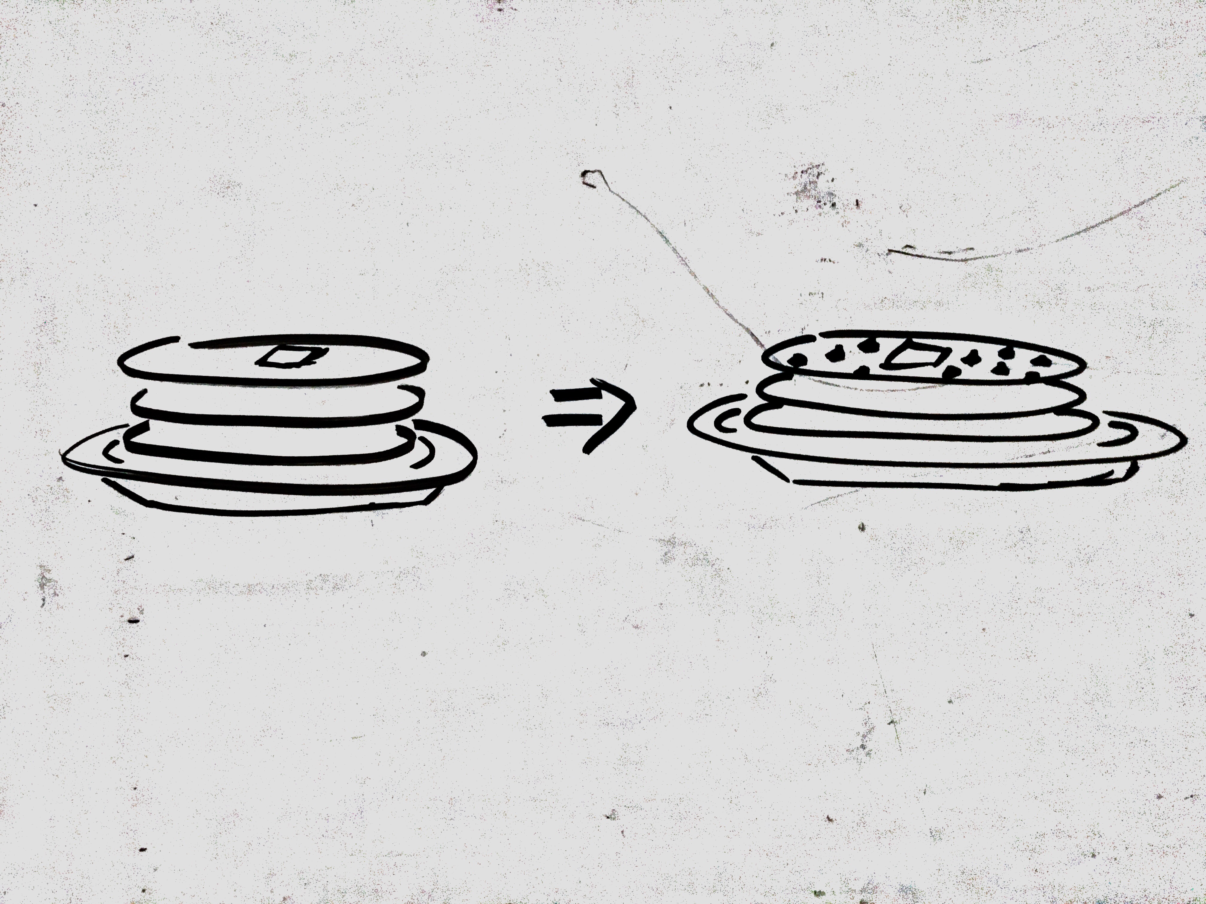 3 Pancakes => 3 Pancakes w/ chocolate chips